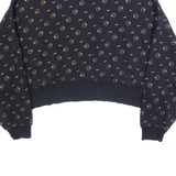 NIKE Cropped Loose Fit Womens Sweatshirt Black Crew Neck S