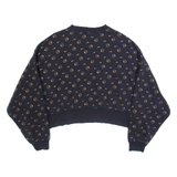 NIKE Cropped Loose Fit Womens Sweatshirt Black Crew Neck S