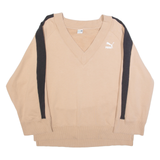 PUMA Mens Sweatshirt Brown V-Neck M