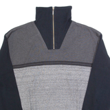 GIN TONIC SPORTSWEAR Mens Sweatshirt Black 1/4 Zip L