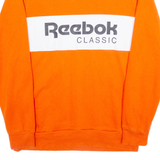 REEBOK Oversized Mens Sweatshirt Orange Crew Neck XS