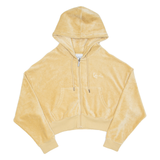 KARL KANI Cropped Womens Beige Hoodie Full Zip S