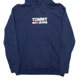 TOMMY HILFIGER Mens Blue Hoodie S