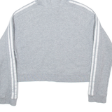 ADIDAS Cropped Womens Grey Hoodie UK 4