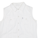 TEDDYS Mens Plain Shirt White Sleeveless L