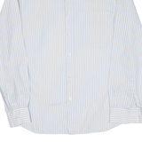 Mens Formal Shirt Blue Striped Long Sleeve M