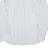 Mens Formal Shirt Blue Striped Long Sleeve M