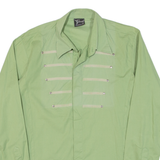 Mens Plain Shirt Green Long Sleeve M