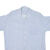 Mens Shirt Blue Crazy Pattern XL
