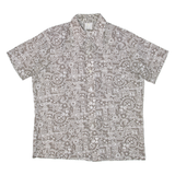 HAWAI Mens Shirt Beige Crazy Pattern L