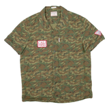 GUESS Mens Shirt Green Camouflage M