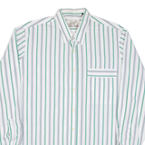 Mens Shirt White Striped Long Sleeve XL