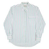 Mens Shirt White Striped Long Sleeve XL