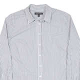 BANANA REPUBLIC Riley Tailored Fit Womens Shirt Grey Striped Long Sleeve S