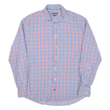 TOMMY HILFIGER Fitted Mens Shirt Blue Check Long Sleeve L