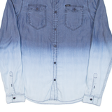 GUESS Mens Plain Shirt Blue Long Sleeve S