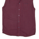 WRANGLER Mens Shirt Red Check Sleeveless M