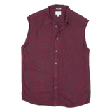 WRANGLER Mens Shirt Red Check Sleeveless M