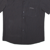 PIERRE CARDIN Mens Shirt Black Striped L