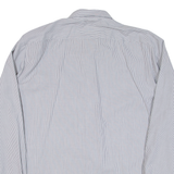 TOMMY HILFIGER Fitted Mens Shirt Grey Striped Long Sleeve XL