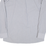 TOMMY HILFIGER Fitted Mens Shirt Grey Striped Long Sleeve XL