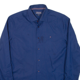 TOMMY HILFIGER Mens Plain Shirt Blue Long Sleeve M