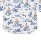 ROBERTO Mens Shirt White Crazy Pattern L