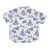 ROBERTO Mens Shirt White Crazy Pattern L