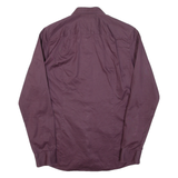 HUGO Slim Fit Mens Plain Shirt Purple Long Sleeve S
