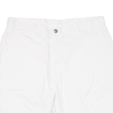 DICKIES Womens Workwear Shorts White Relaxed L W36