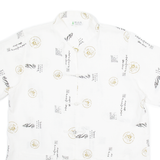 LINZHOU Womens Shirt White Crazy Pattern XL