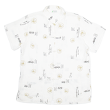 LINZHOU Womens Shirt White Crazy Pattern XL