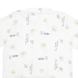 LINZHOU Womens Shirt White Crazy Pattern XL