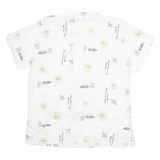 LINZHOU Womens Shirt White Crazy Pattern XL