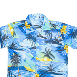 Mens Hawaiian Shirt Blue Floral M