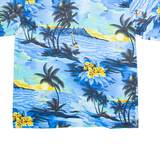Mens Hawaiian Shirt Blue Floral M