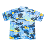 Mens Hawaiian Shirt Blue Floral M
