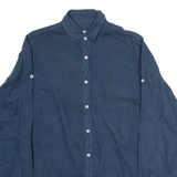 ZARA Slim Fit Mens Plain Shirt Blue Long Sleeve M