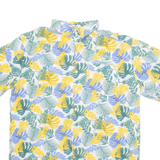 MC STUDIOS Mens Hawaiian Shirt Green Floral L