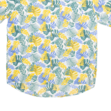 MC STUDIOS Mens Hawaiian Shirt Green Floral L