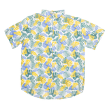 MC STUDIOS Mens Hawaiian Shirt Green Floral L