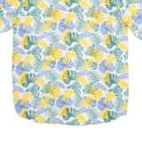 MC STUDIOS Mens Hawaiian Shirt Green Floral L