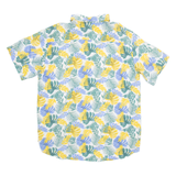 MC STUDIOS Mens Hawaiian Shirt Green Floral L
