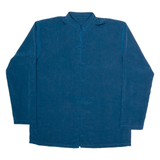 Mens Plain Shirt Blue Long Sleeve XL