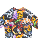 PULL & BEAR Mens Shirt Black Crazy Pattern S