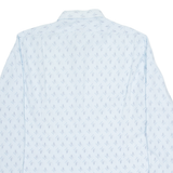 LUTTERS Mens Shirt Blue Geometric Long Sleeve M