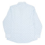 LUTTERS Mens Shirt Blue Geometric Long Sleeve M