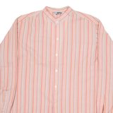 BENECAID Mens Shirt Orange Striped Long Sleeve M