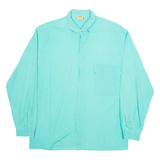 JUSTERINI & BROOKS LTD Mens Plain Shirt Green Long Sleeve L