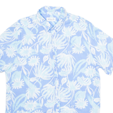 MOBACO Mens Hawaiian Shirt Blue Viscose Floral M